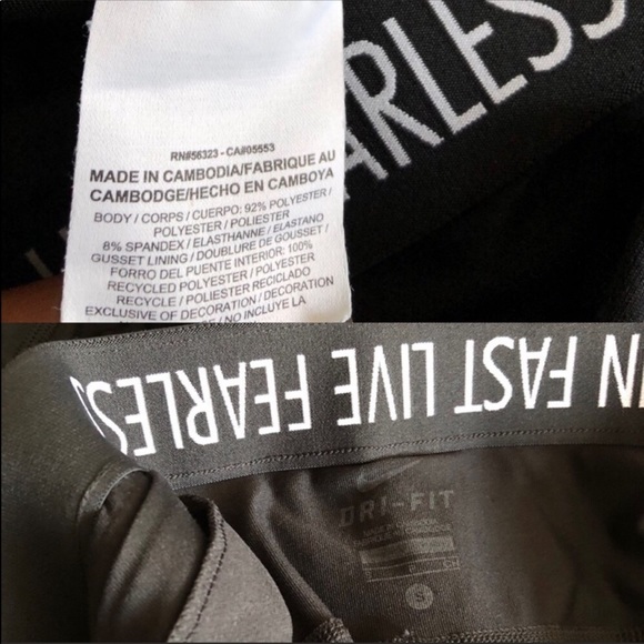 Nike Run Fast Live Fearless Relay Graphic Crop Leggings in black size Small - Picture 3 of 8